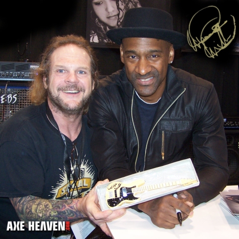 Marcus Miller Autographs Officially Licensed Fender™ by AXE HEAVEN® Minature Replica Collectible Version of the Fender™ Marcus Miller Signature Jazz Bass™ Olympic White
