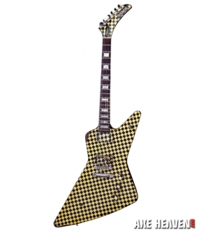 Rick Nielsen Checkered Explorer Mini Guitar