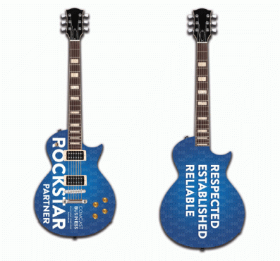 Comcast Rockstar Custom Promo Mini Guitar by AXE HEAVEN® - Front & Back