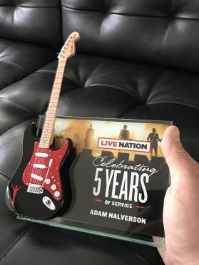 Live Nation Rockstar Award with Custom Promo Mini Guitar by AXE HEAVEN®