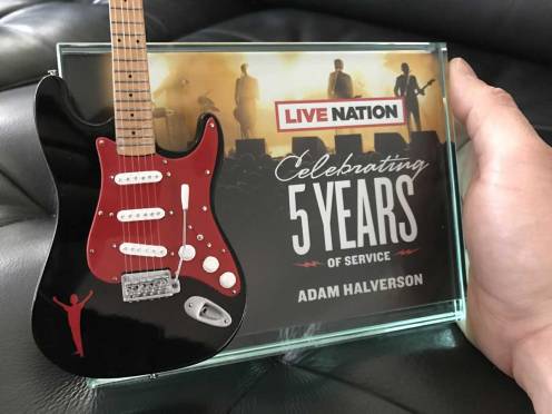 Live Nation Rockstar Award with Custom Promo Mini Guitar by AXE HEAVEN®
