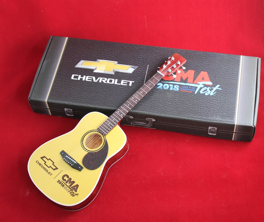 Laser-Engraved Acoustic Mini Guitar for Chevrolet at CMA Fest & Gift Box with Custom Label