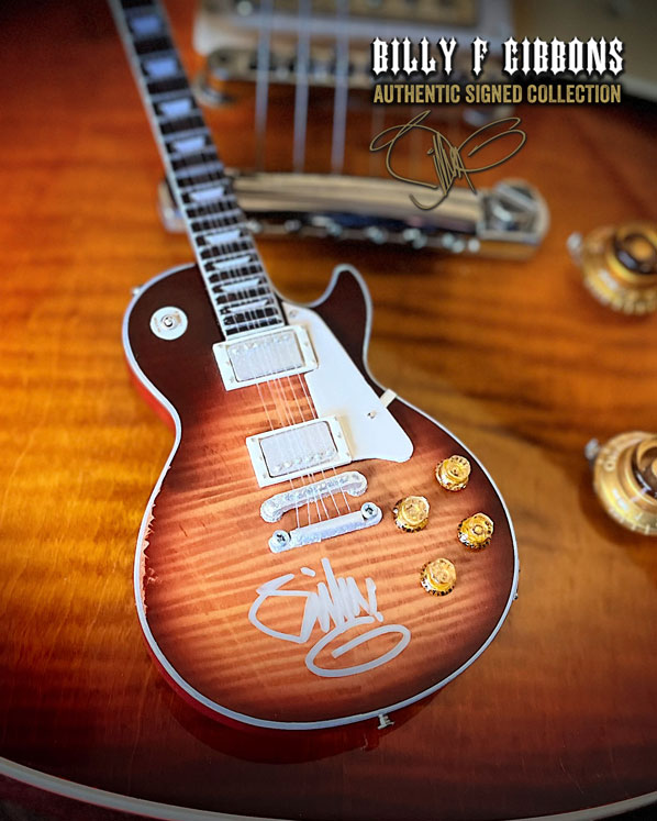 Autographed Billy F Gibbons Aged Pearly Gates Gibson Les Paul Mini Guitar by AXE HEAVEN®