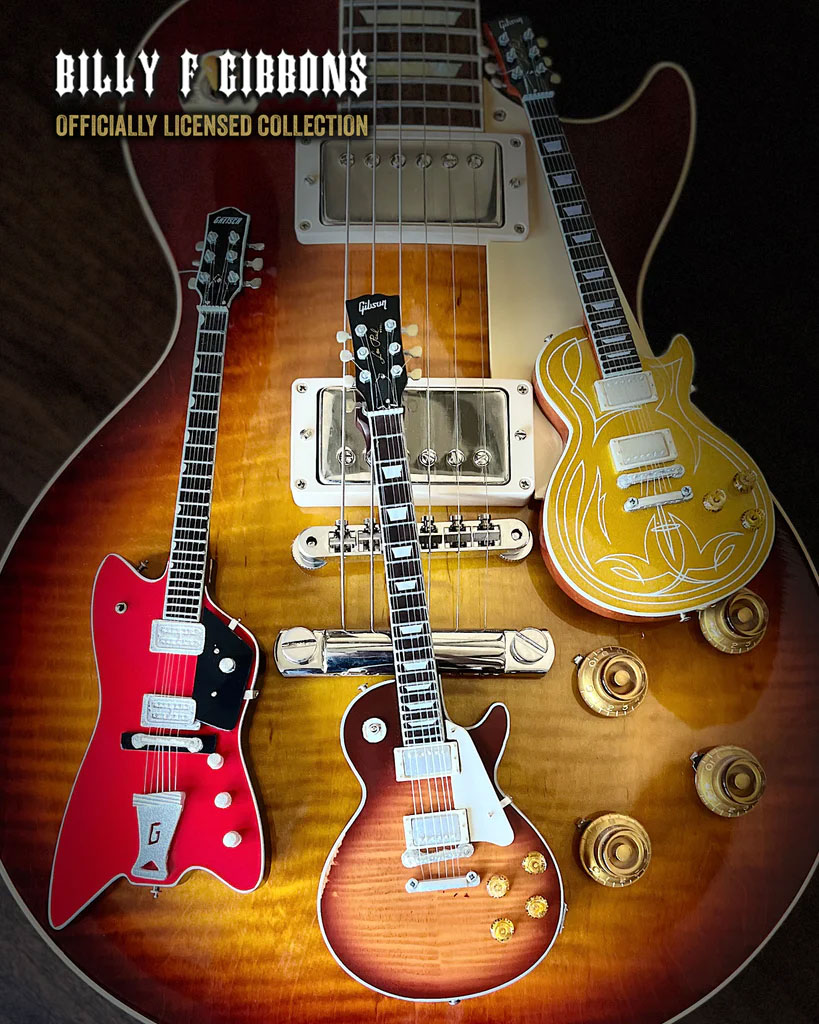 Billy F Gibbons Licensed Collection of Mini Guitars by AXE HEAVEN®